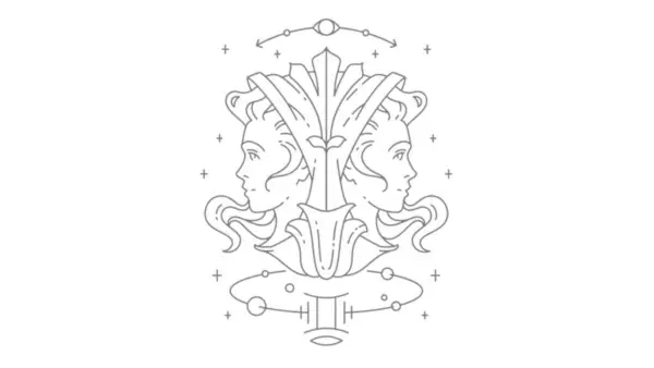 An illustration of the zodiac sign Gemini, with its twin energy.