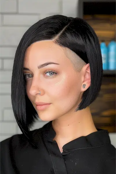 Short asymmetrical bob with an undercut