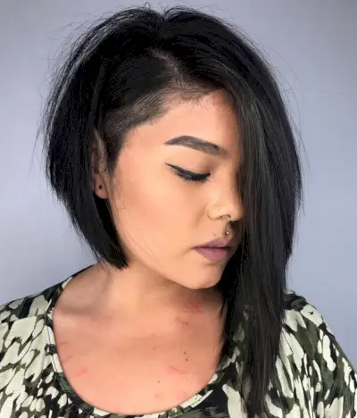 Long Asymmetrical Bob with a Shaved Side