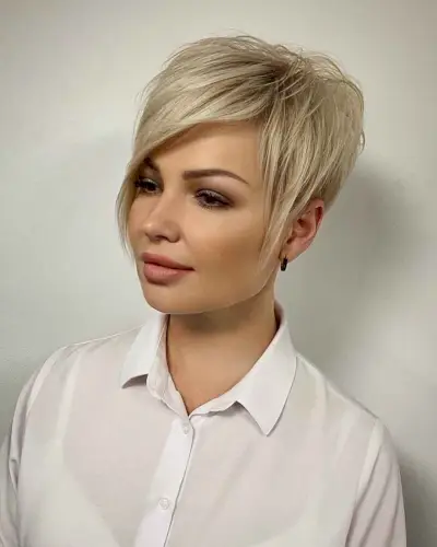 shaggy cut in asymmetrical style