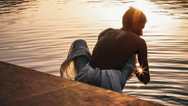 A pilgrim visits the Ganges in Varanasi, India