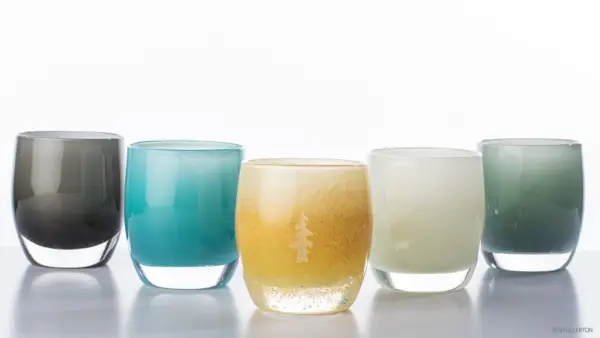 glassy baby candle holders