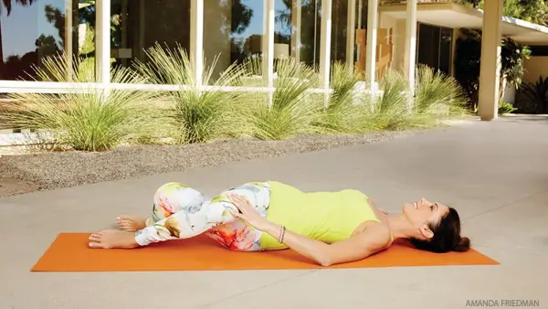 supta baddha konasana, reclining bound angle pose