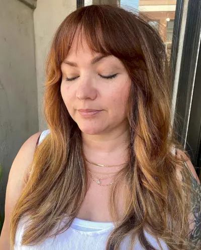 Wispy Curtain Fringe for Women Over 40 with Round Faces