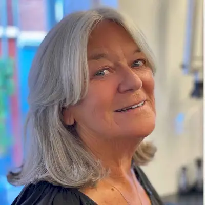 Lob with Middle-Part Bangs for Women Over 70