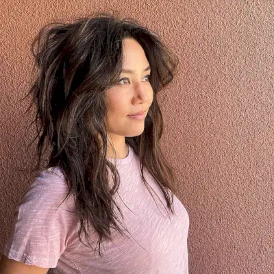 Layered Shag with Longer Curtain Bangs