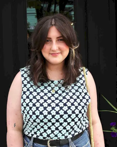 Traditional Curtain Bangs for Round Chubby Faces