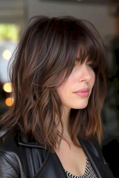 Medium A-Line Bob with Bangs for Thin Hair