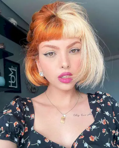 Two-Toned Hair and Short Bangs
