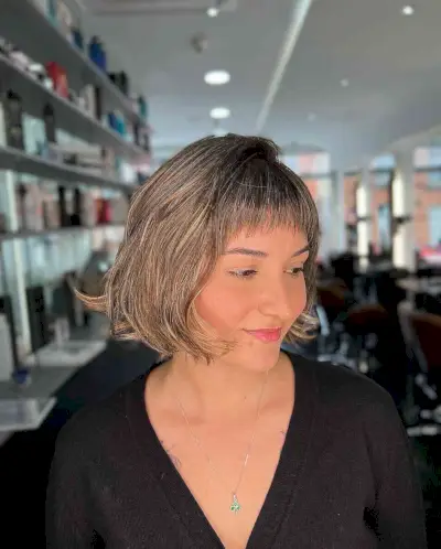 Cute Bob Cut with Short Wispy Thin Bangs