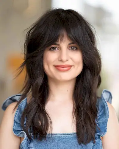 Curtain Bangs for a square face