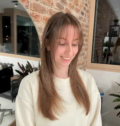 Long Wispy Bangs and Face Frame