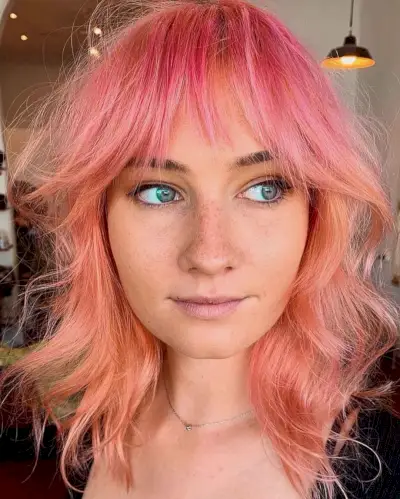 Messy Mullet with Bangs