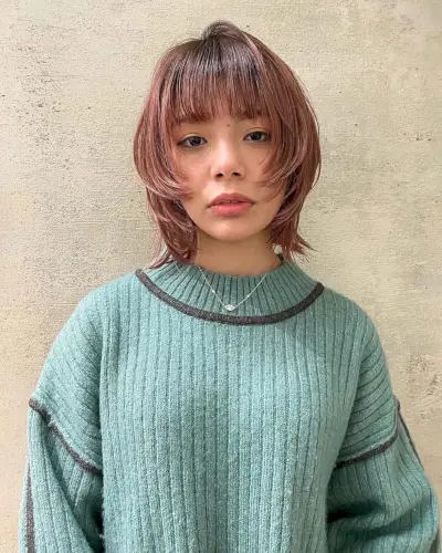 Wolf Cut with Straight-Across Bangs