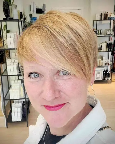 Cute Pixie Cut with Side-Swept Fringe