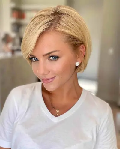 Adorable Sleek Bob with Side-Swept Fringe
