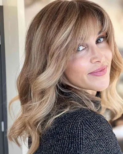 Beautiful Long Thick Hair with See-Through Fringe and Curled Ends