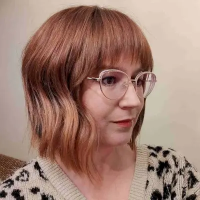 Loose Waves on Lob Cut with Bangs