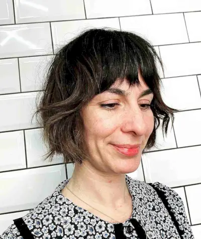 Wavy Bob with Bangs for Women Over 50