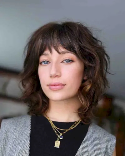 Short Wavy Shag with Choppy Fringe