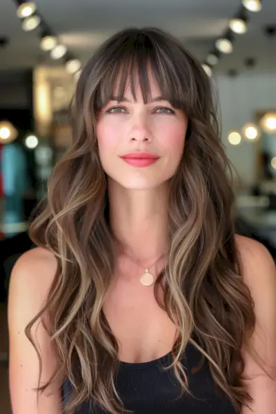 Long Layered Hair with Bangs