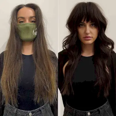 Unique Choppy Bangs for Long Hair