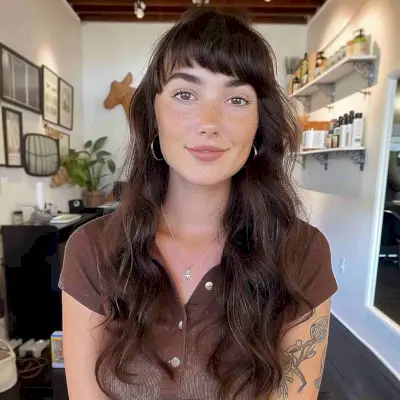 Short Bangs with Long Hair and Curls