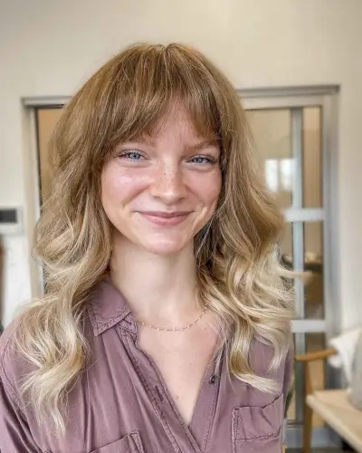 Textured Waves with Bardot Bangs