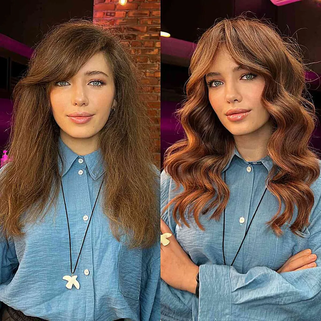 Wand Waves with Curtain Fringe na středně dlouhé až dlouhé vlasy' title=