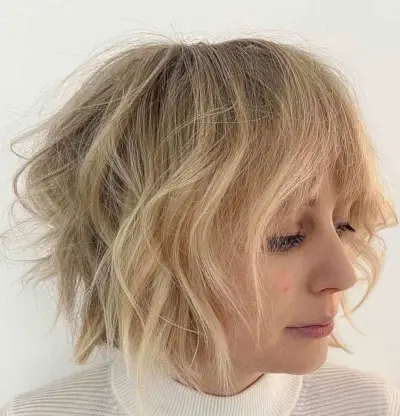 Messy Razored Bob with a Fringe