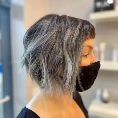 Wavy Inverted Bob with Baby Bangs
