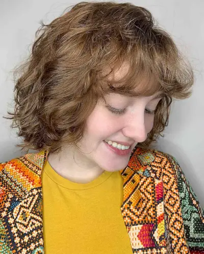 Short Hair with Tousled Waves and Bangs