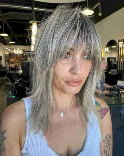 Straight Shaggy Hair with Long Bangs