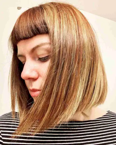 Straight Mid-Length Bob with Micro Bangs