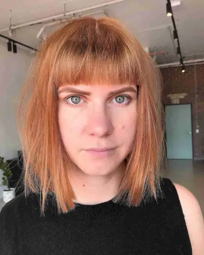 Blunt Bob and Bangs with Tousled Straight Texture