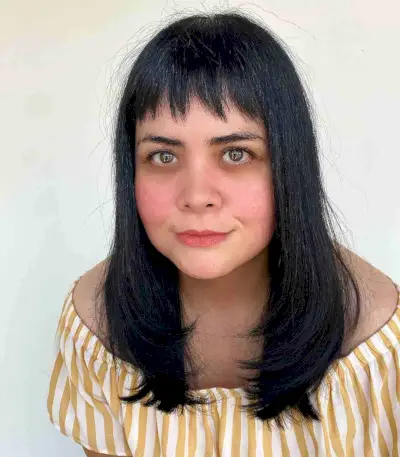 Short Choppy Bangs on a Straight Vintage Haircut