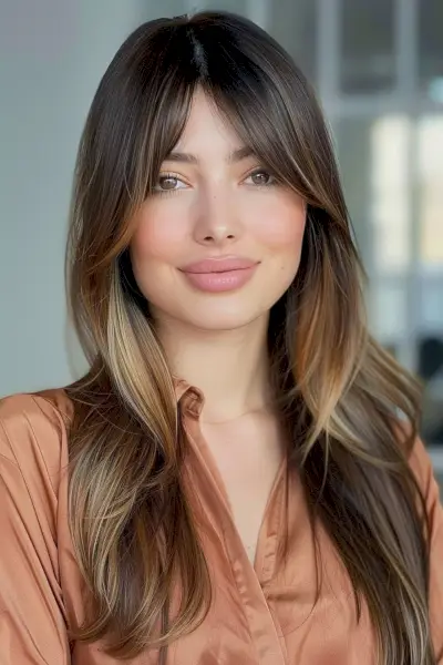Long curtain bangs