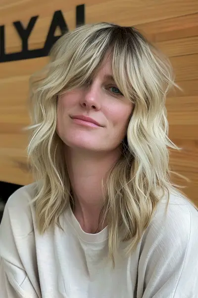 Curtain bangs for square face shape