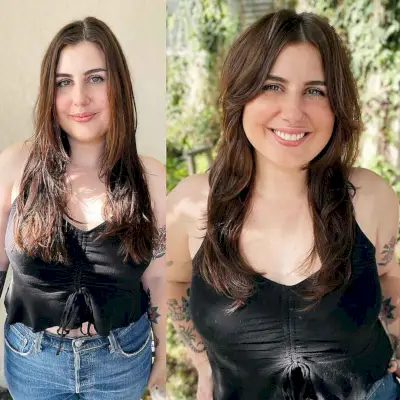 soft curtain fringe for long hair