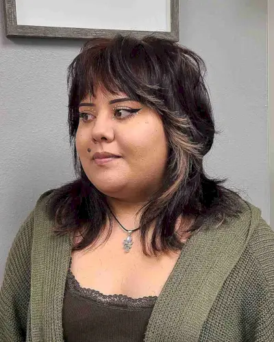 Choppy Curtain Bangs for Round Face Shapes