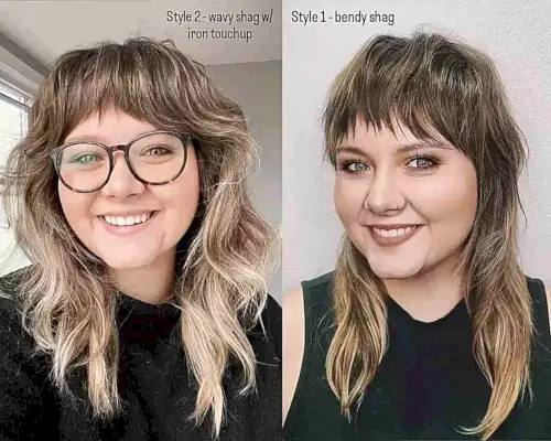 Bendy Shag Cut for Round Face Shapes