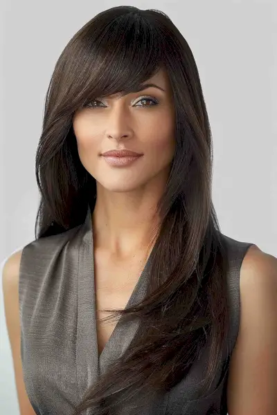 swoop bangs on long hair