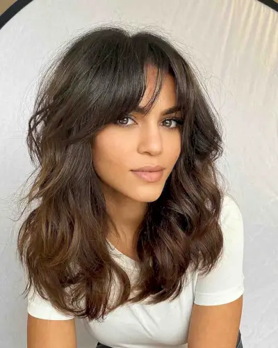 Long Sexy Side-Swept Wispy Fringe