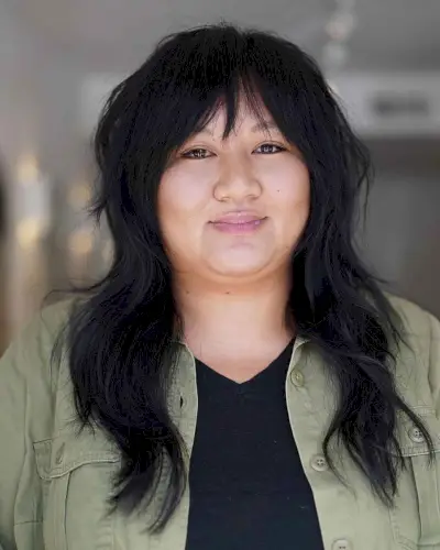 rock and roll wispy bangs for long hair