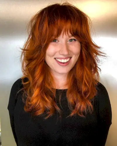 Sultry Shag with wispy bangs