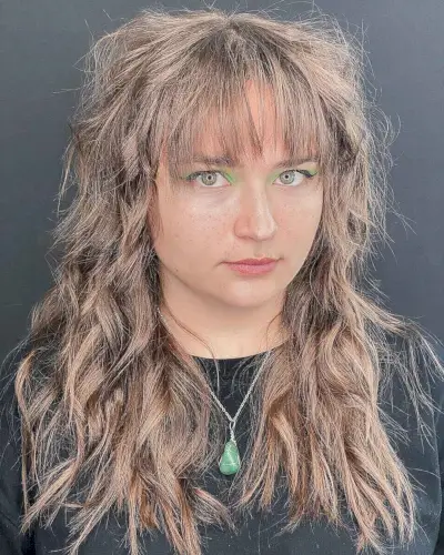 Wispy Fringe on a Long Curled Shag