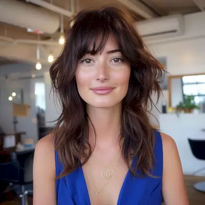 textured haircut with choppy bangs
