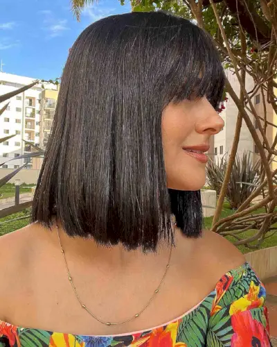 Lob with Choppy Bangs