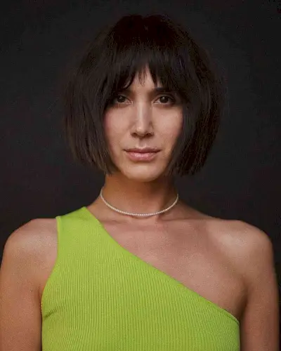 Modern bob with choppy bangs