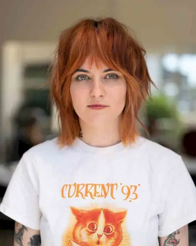 Copper Wolf Style with Choppy Fringe